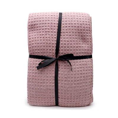 Honeycomb Blush Cotton Throw Blanket 127x152cm
