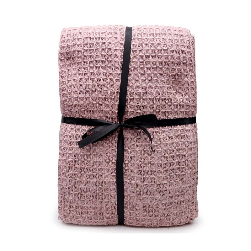 Honeycomb Blush Cotton Throw Blanket 127x152cm