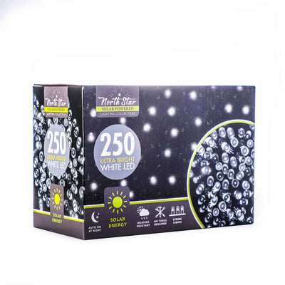 250 LED Solar Powered Fairy Sring Lights Bright White