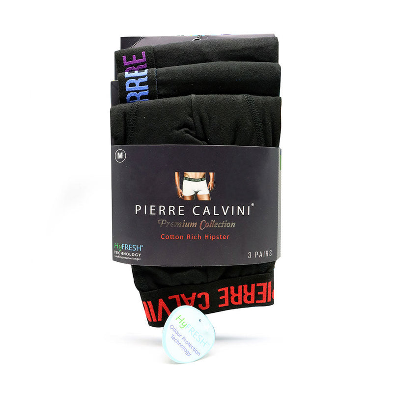 Pierre Calvini Hipster Boxershorts Underwear Black 3Pack