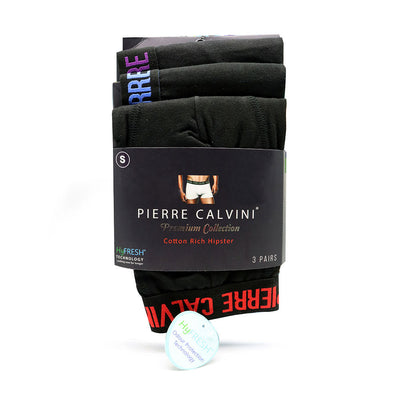Pierre Calvini Hipster Boxershorts Underwear Black 3Pack