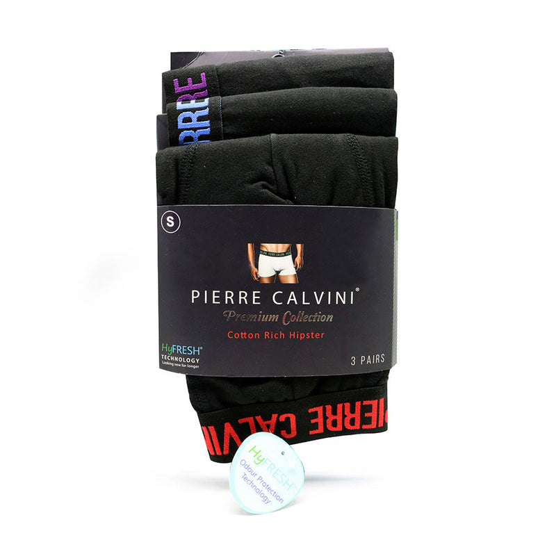 Pierre Calvini Hipster Boxershorts Underwear Black 3Pack