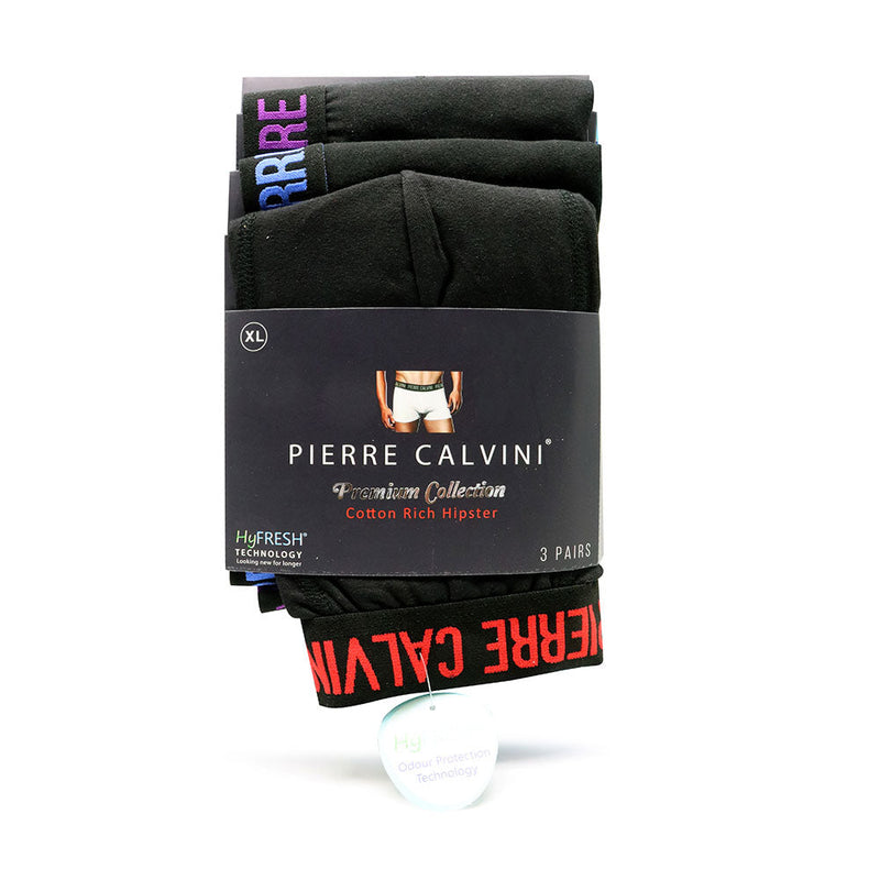 Pierre Calvini Hipster Boxershorts Underwear Black 3Pack