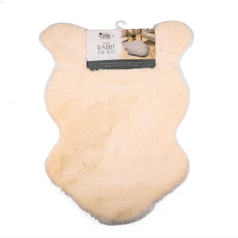 Faux Rabbit Fur Rug Pink&Grey&Charcoal&Cream