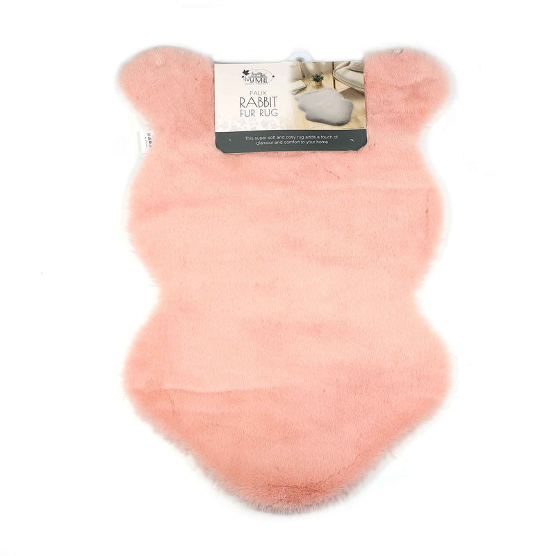 Faux Rabbit Fur Rug Pink&Grey&Charcoal&Cream