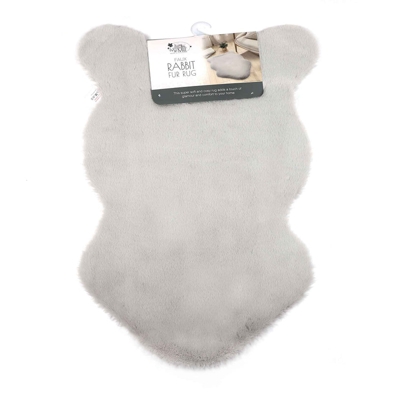 Faux Rabbit Fur Rug Pink&Grey&Charcoal&Cream