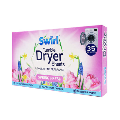 Swirl Tumble Dryer Sheets Spring Fresh 35 Sheets