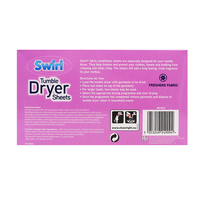 Swirl Tumble Dryer Sheets Spring Fresh 35 Sheets