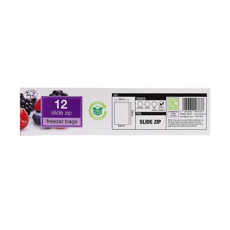 TidyZ 12 Slide Zip Freezer Bags
