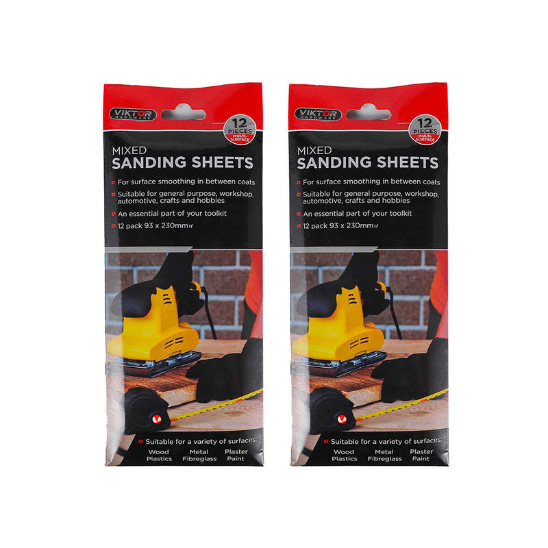 Hook & Loop Mixed Sanding Sheets 12Pieces
