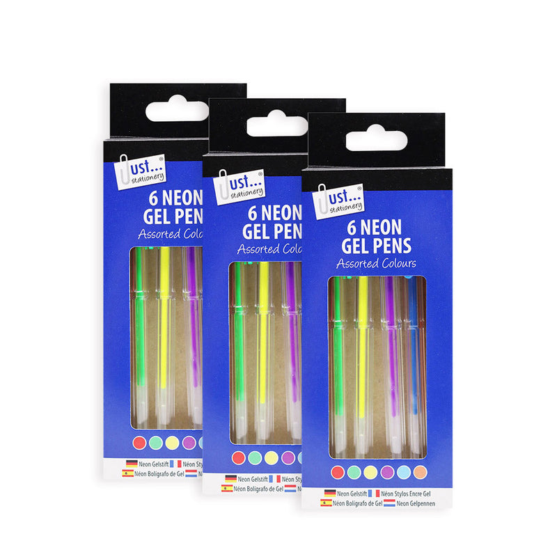 Neon Gel Ink Pens 6Pack