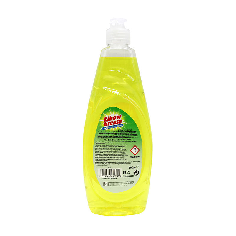 Elbow Grease Washing Up Liquid Lemon Fresh 600ML