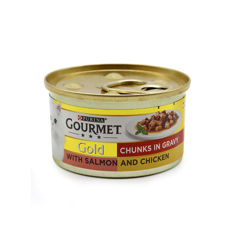 Gourmet Gold Cat Food Salmon & Chicken Chunks in Gravy 85g x 3Pack