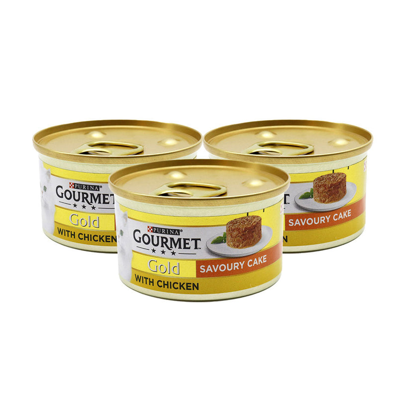 Gourmet Gold Cat Food Savoury Cake With Chicken 85g x 3Pack