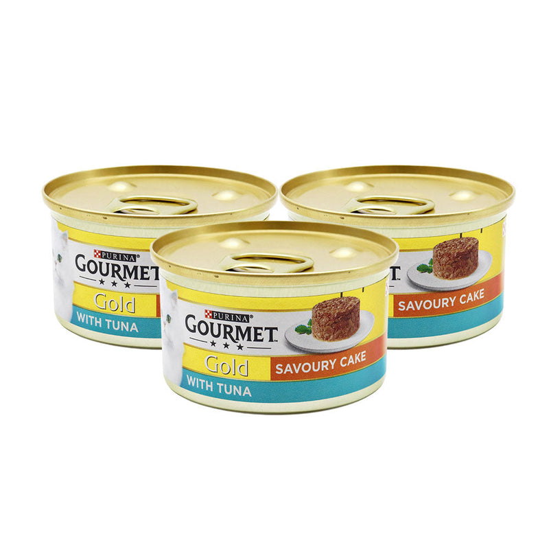 Gourmet Gold Cat Food Savoury Cake With Tuna 85g x 3Pack