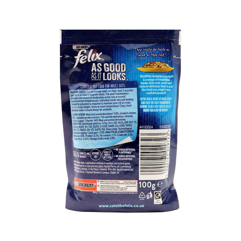 Felix As Good As It Looks Wet Cat Food Chicken In Jelly 100g x 2Pack