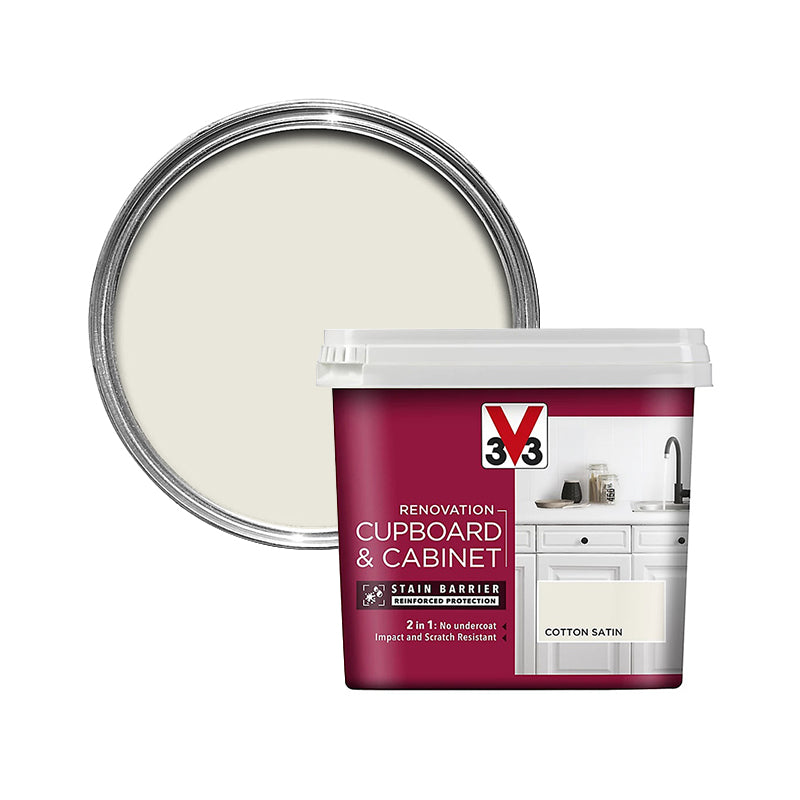 V33 Renovation Cupboard & Cabinet Paint Cotton Satin 2L