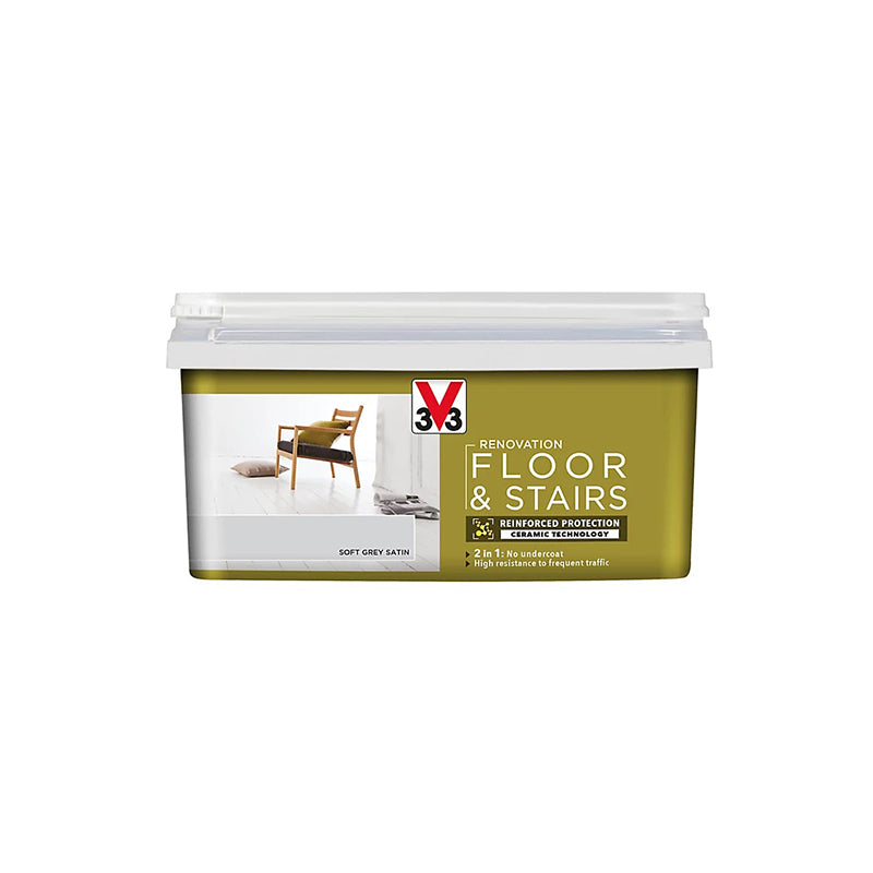 V33 Renovation Floor & Stairs Paint Soft Grey Stain 2L