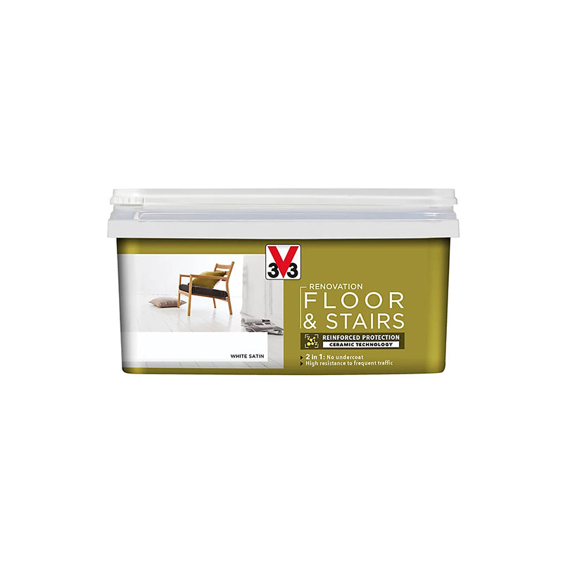 V33 Renovation Floor & Stairs Paint White Stain 2L