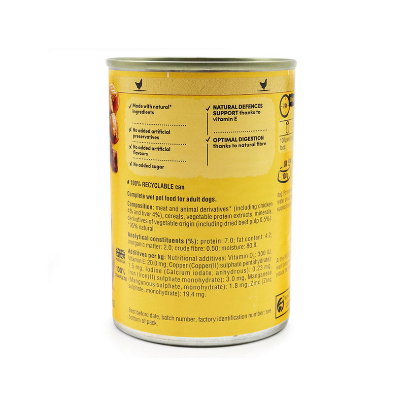 Pedigree Adult Wet Dog Food Tin in Gravy With Chicken 400g x 2Pack