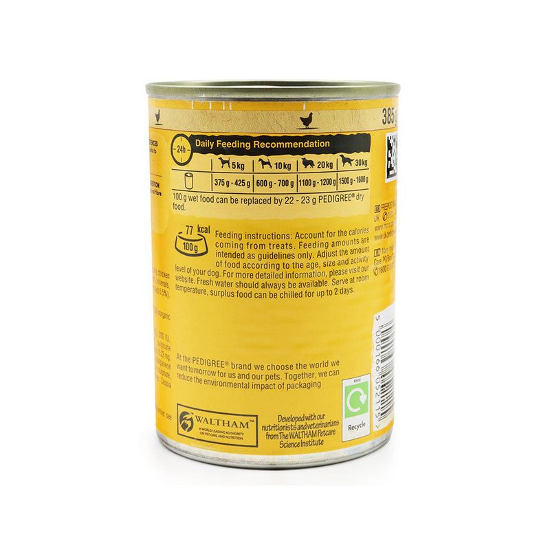 Pedigree Adult Wet Dog Food Tin in Jelly With Chicken 385g x 2Pack