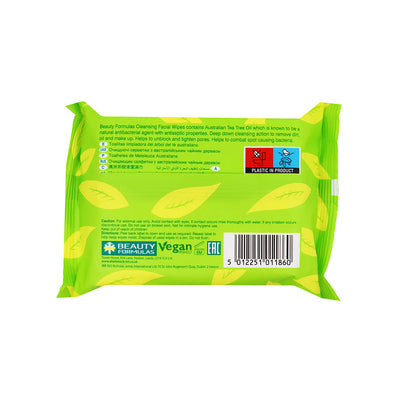 Beauty Formulas Australian Tea Tree Cleansing Wipes 30S