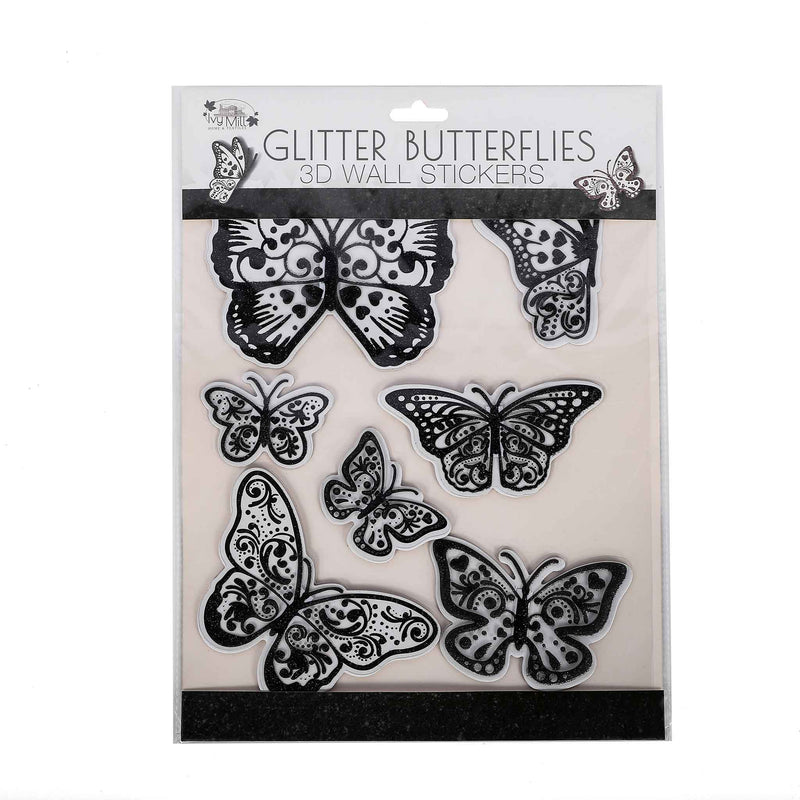 3D Glitter Butterflies Wall Stickers