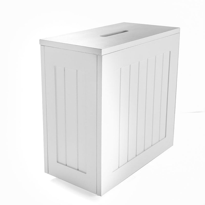 Slimline Bathroom Tidy Storage Cabinet with Lid 28x14x35cm