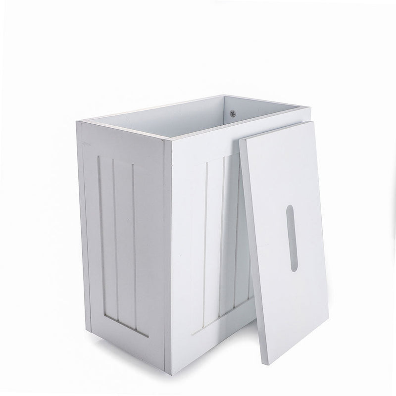 Slimline Bathroom Tidy Storage Cabinet with Lid 28x14x35cm