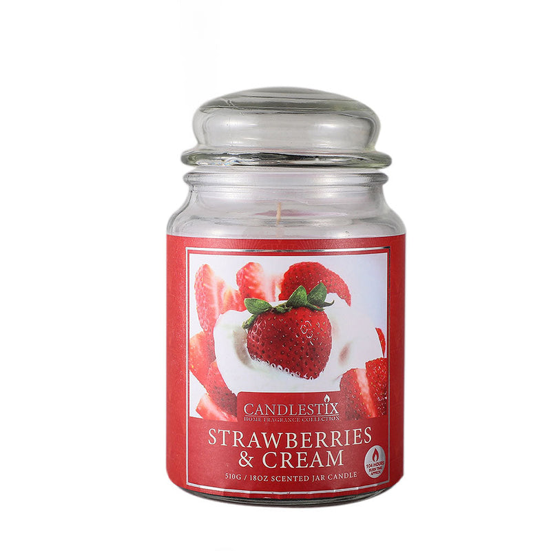 18Oz Scented Jar Candle Strawberries & Cream