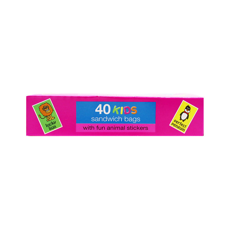 Kids Sandwich Bags With Fun Stickers 40PK