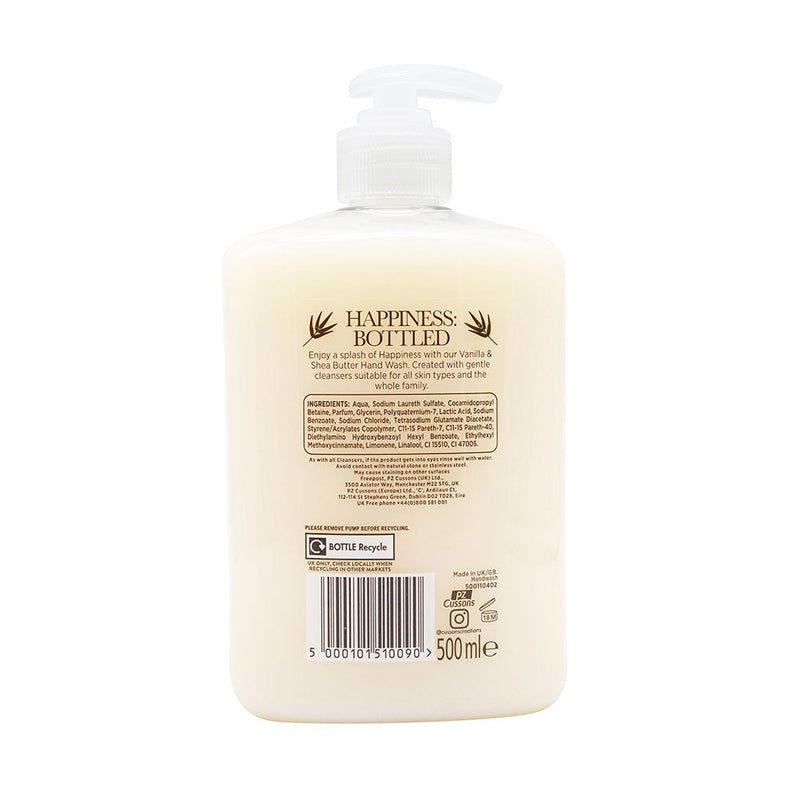 Cussons Happiness Bottled Hand Wash Vanilla & Shea Butter 500ML