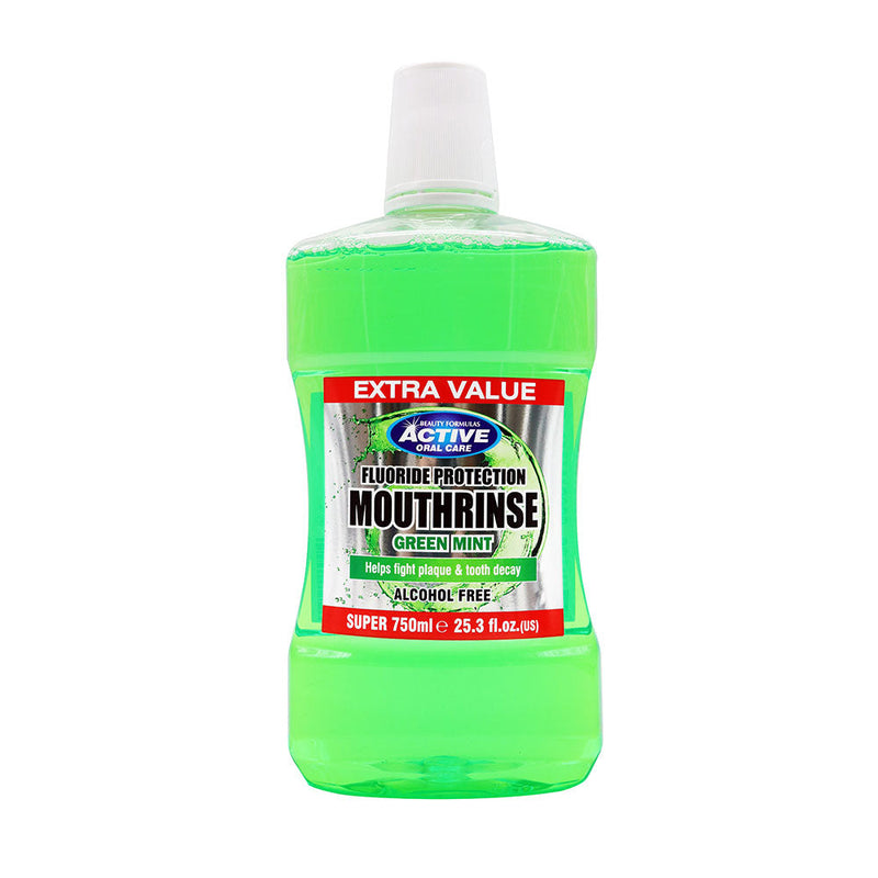 Beauty Formulas Green Mint Alcohol Free Mouthwash 750ML