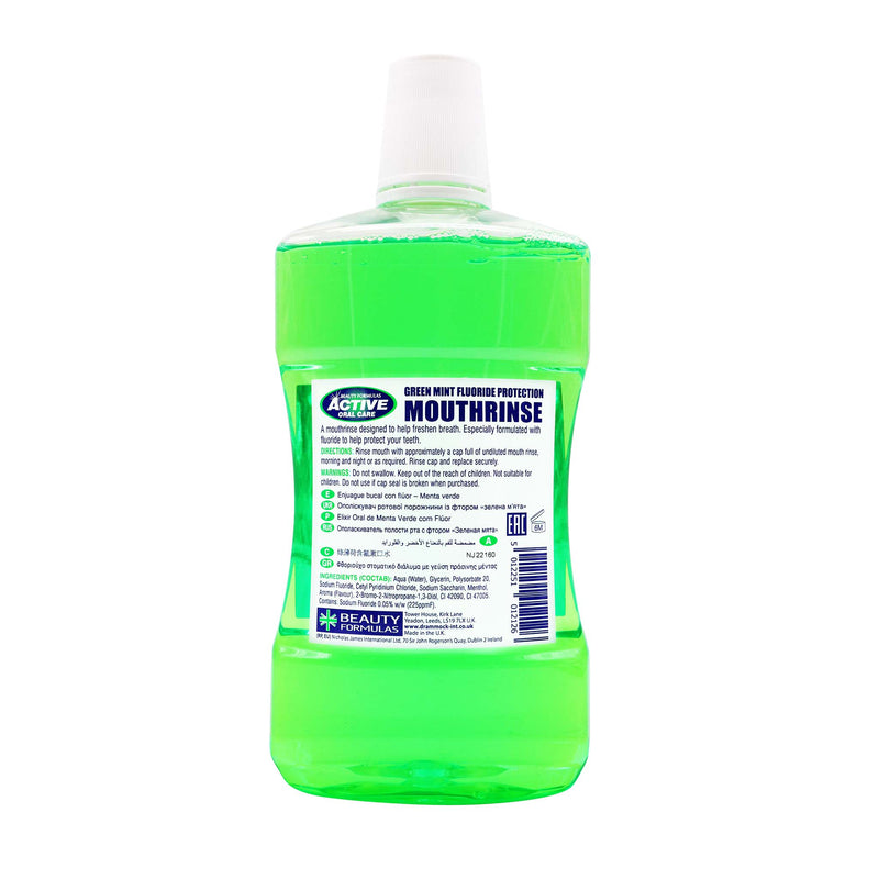Beauty Formulas Green Mint Alcohol Free Mouthwash 750ML
