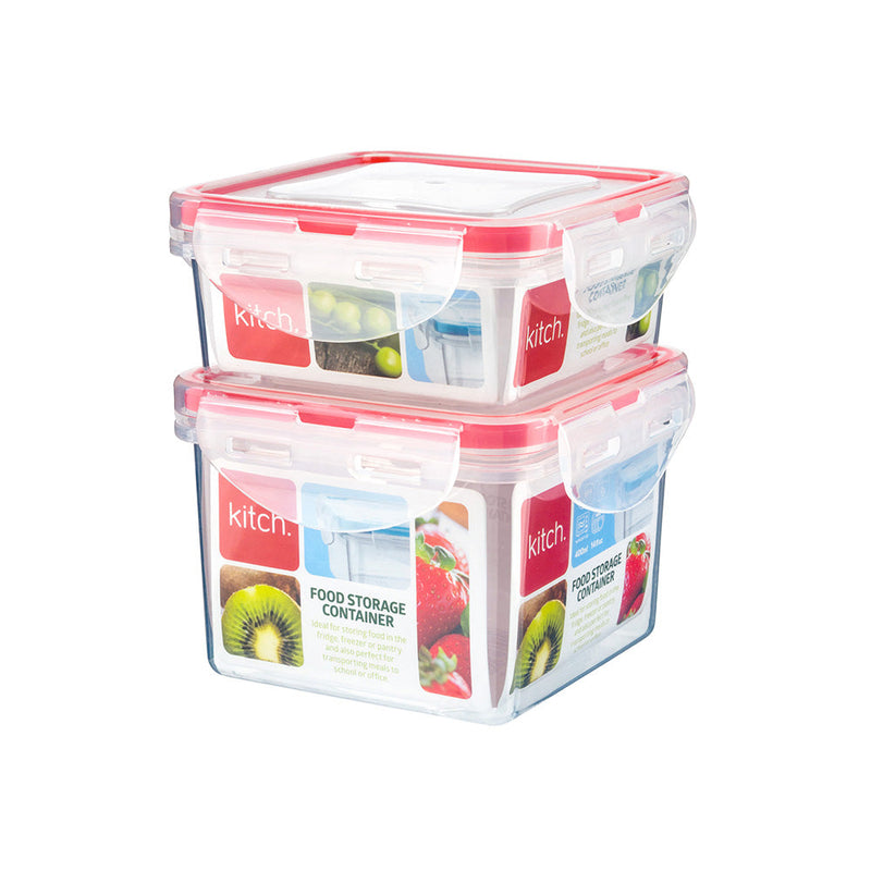 Square Click & Close Food Container Set 250ML & 400ML