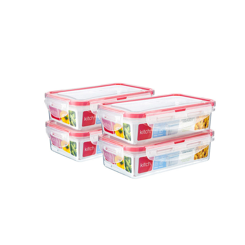Rectangular Click & Close Food Container Set 500ML & 500ML