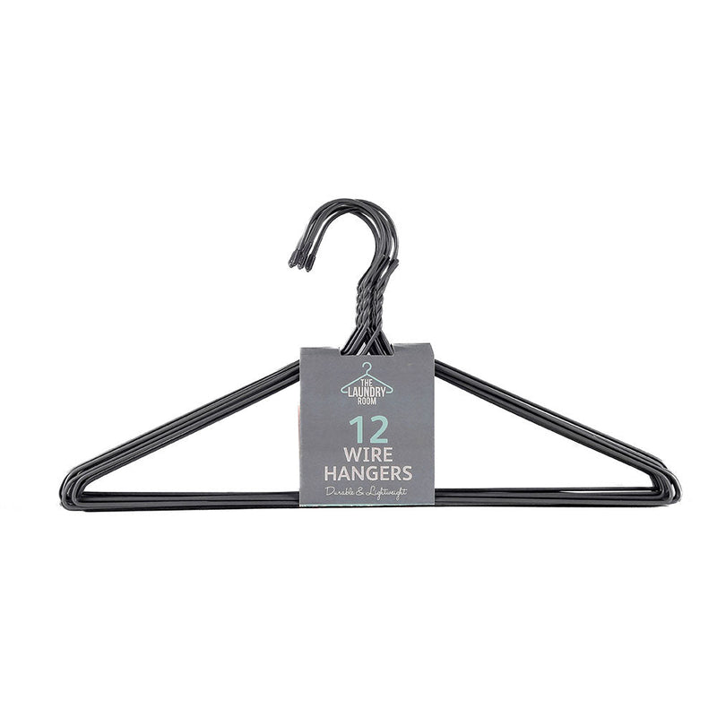 Coloured Light Weight Wire Laundry Hanger 12PK