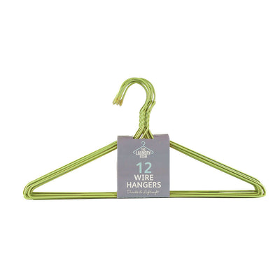 Coloured Light Weight Wire Laundry Hanger 12PK