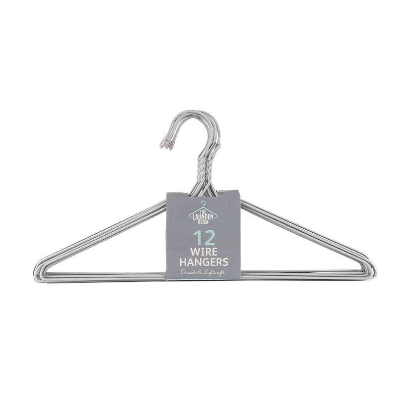 Coloured Light Weight Wire Laundry Hanger 12PK
