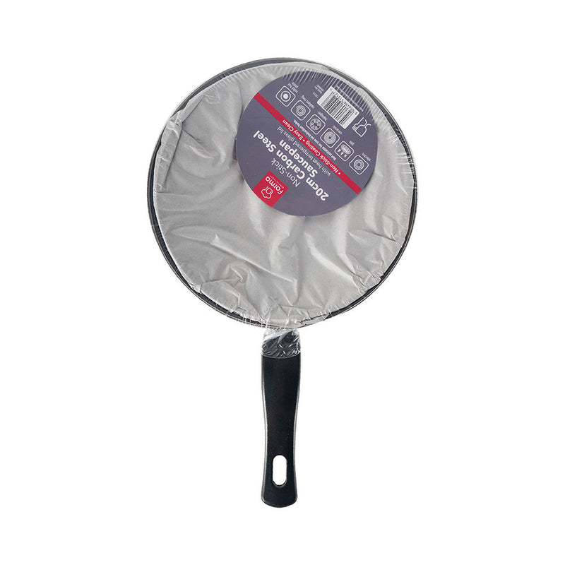 Non-Stick 20cm Carbon Steel Saucepan with glass lid