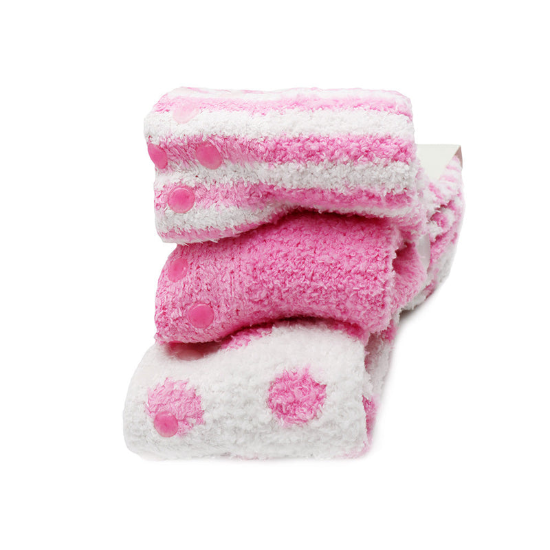 Ladies Pink Cosy Socks 3Pack