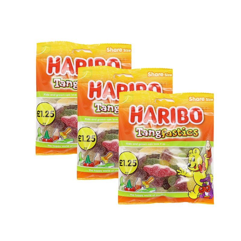 Haribo Tangfastics Sour Sweets Bag 140g x3Pack