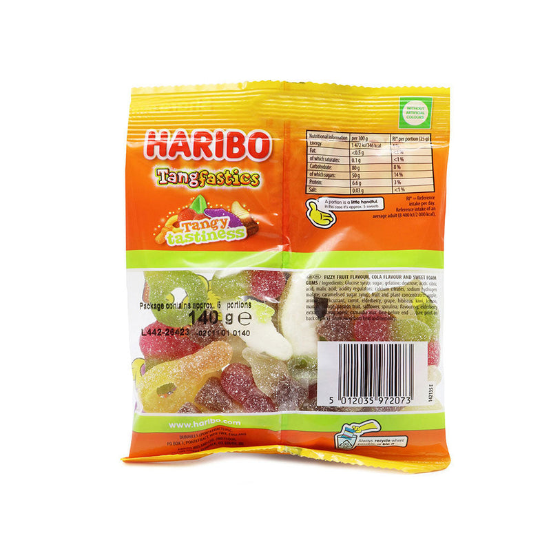 Haribo Tangfastics Sour Sweets Bag 140g x3Pack