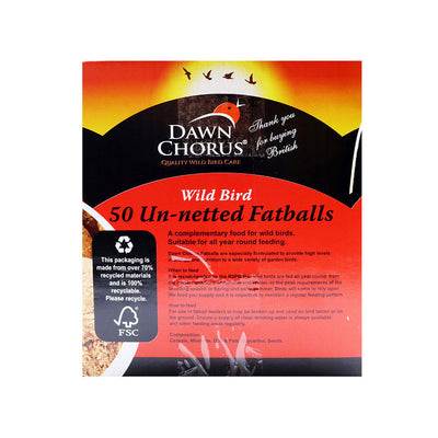 Un-Netted Fat Balls For Wild Birds 50 Refill Box