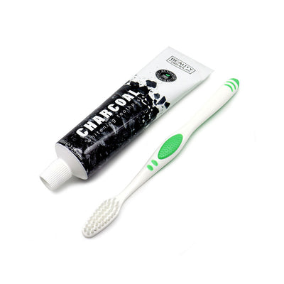 Charcoal Whitening Toothpaste 100ML + Brush Promo Pack