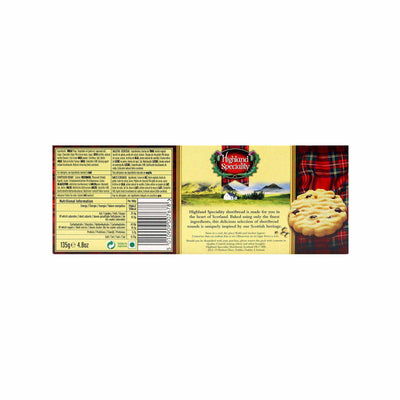 Highland Speciality Chocolate Chip Shortbread 135g x 3Pack