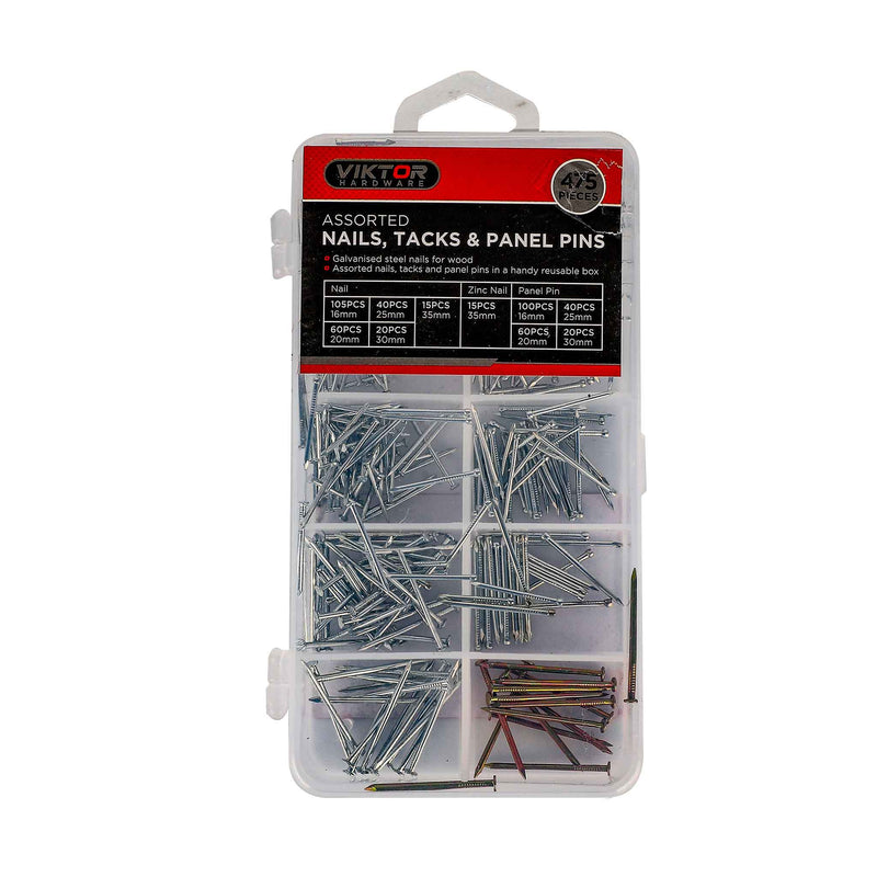 Nails, Tacks & Panel Pins 475 Assorted