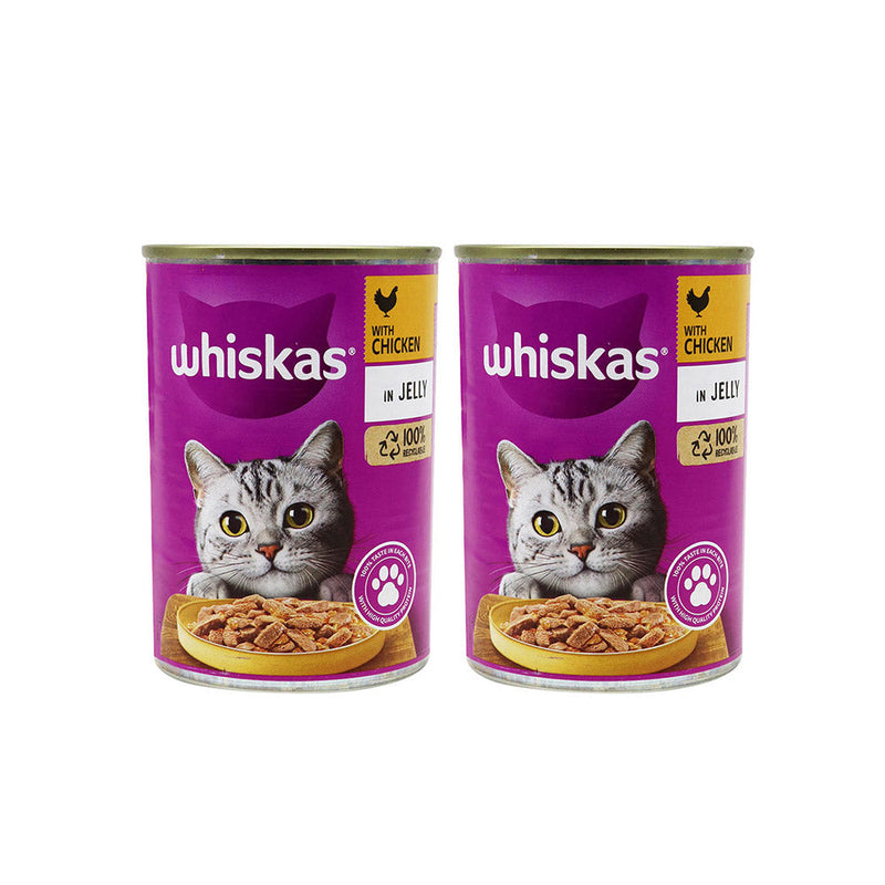 Whiskas Adult Wet Cat Food Chicken in Jelly Tin 400g