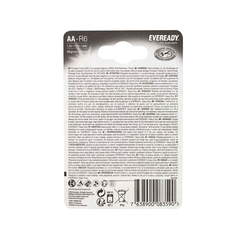 Eveready Super Heavy Duty AA Batteries