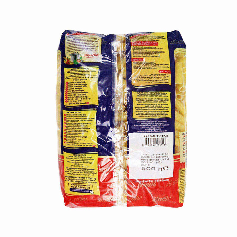 Mutlu Rigatoni Pasta 500g